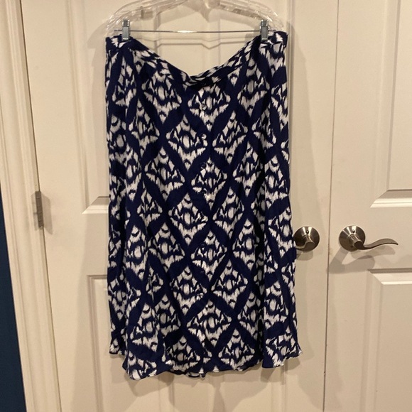 20W Talbots plus blue and white side zip skirt - new with tags - Picture 1 of 4